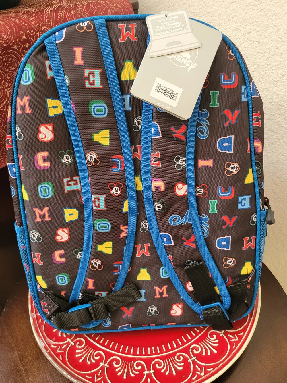 NWT Disney Kids Backpack in Navy with Multicolor Accents with Straps
